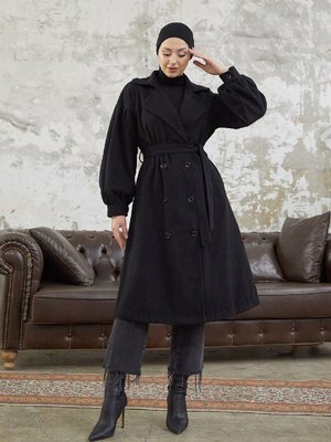 Düğmeli Kaban Siyah