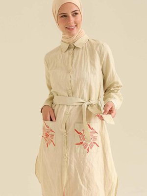 Sarı Cepli Kuşaklı Tunik Sarı Cepli Kuşaklı Tunik