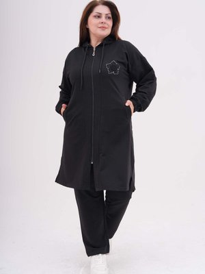 Siyah Büyük Beden Eşofman Battal Boy Takım