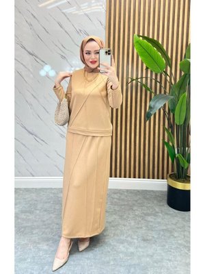 Vizon Dikiş Detaylı Etekli Takım Vizon Dikiş Detaylı Etekli Takım