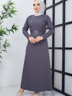 Gri Arya Atlas Elbise