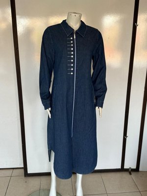 Büyük Beden Önden Fermuarlı Ince Kot Ferace