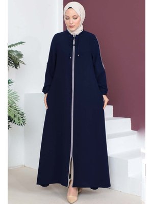 Lacivert Kolları Düğmeli Ferace Lacivert Kolları Düğmeli Ferace
