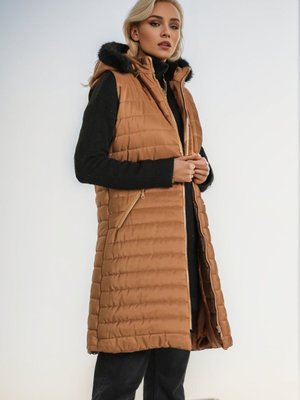 Tütün Fermuarlı Kapitone Yelek Tütün Fermuarlı Kapitone Yelek