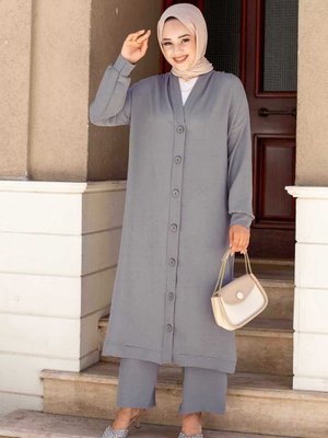 Boydan Düğmeli İkili Takım Boydan Düğmeli İkili Takım