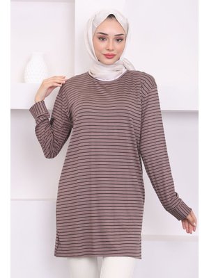 Vizon İnce Çizgili Tunik Vizon İnce Çizgili Tunik