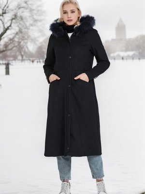 Gri Hermes Kaşe Lacviert Kaban