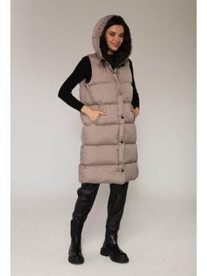 Gri Kapüşonlu Fermuar Ve Çıtçıt Kapamalı Şişme Yelek Gri Kapüşonlu Fermuar Ve Çıtçıt Kapamalı Şişme Yelek