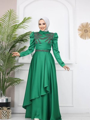 Yeşil Lina Abiye Elbise