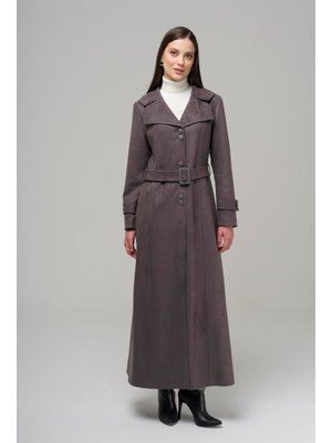 Füme Pileli Erkek Yaka Süet Görünümlü Pardesü Füme Pileli Erkek Yaka Süet Görünümlü Pardesü