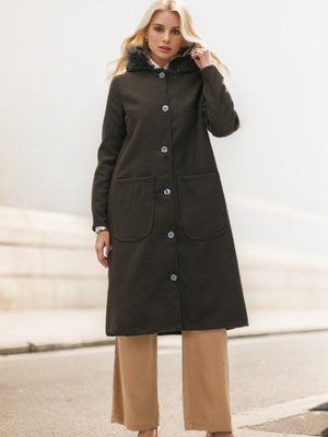 Acı Kahve Hermes Kaşe Kapüşonlu Kaban Acı Kahve Hermes Kaşe Kapüşonlu Kaban