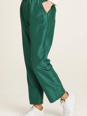 Zümrüt Yeşili Cepli Bol Paça Pantolon