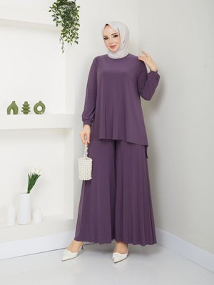 Harika Rahat Ve Şık Kendinden Kalın Piliseli Pantolon Düz Sade Tunik İkili Takım ??