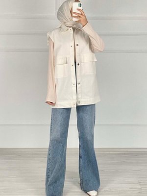 Önü Çıtçıt Düğmeli Yelek