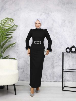 Siyah Rabia Abiye Elbise
