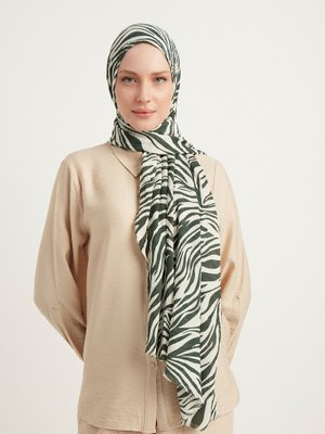 Zümrüt Zebra Desenli Şal