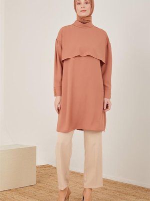 Pensli Yüksek Bel Basic Pantolon Bej