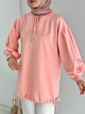 Pudra Pembesi Tesettür Sweetshirt