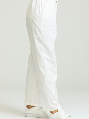 Beyaz Cepli Bol Paça Pantolon