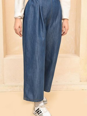 Lacivert Bol Paça Kot Pantolon Lacivert Bol Paça Kot Pantolon