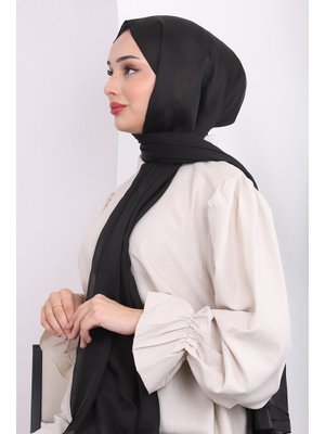 Siyah Akel Düz Alfa Silk Şal Siyah Akel Düz Alfa Silk Şal