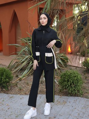 Eşofman Fermuarlı İkili Takımı Siyah