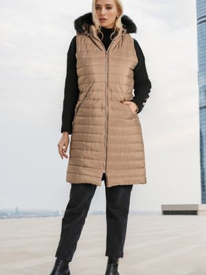 Vizon Fermuarlı Kapitone Yelek Vizon Fermuarlı Kapitone Yelek