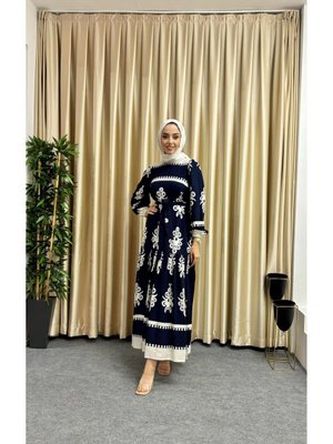 Büzgülü Viskon Elbise