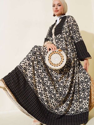 Siyah Viskon Kumaş Oversize Elbise Siyah Viskon Kumaş Oversize Elbise