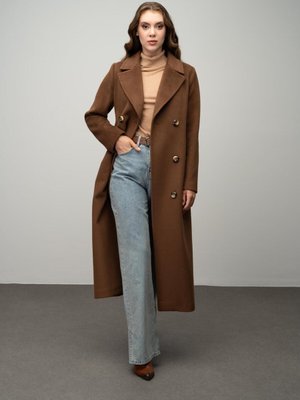 Punto Detaylı Kruvaze Exclusive Kaban Tütün