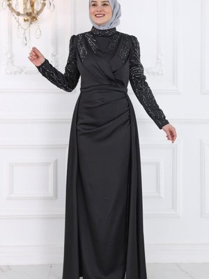 Nehir Abiye Elbise Siyah