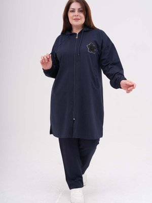 Lacivert Büyük Beden Eşofman Battal Boy Takım