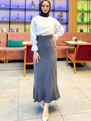 Boy(99 Cm) Kalem Fırfır Piliseli Etek Gri (38 Beden Aralıkları) Farklı Renk Boy(99 Cm) Kalem Fırfır Piliseli Etek Gri (38 Beden Aralıkları) Farklı Renk