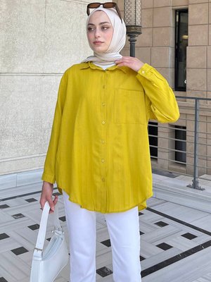 Tek Cep Detaylı Çizgi Geçişli Gömlek Tek Cep Detaylı Çizgi Geçişli Gömlek