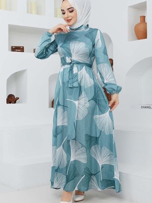 Yeşil Gelincik Abiye Elbise