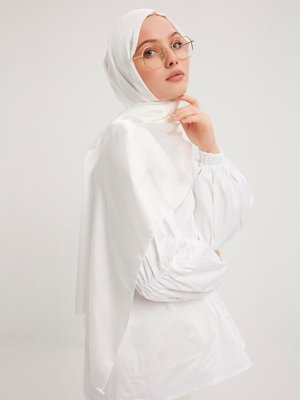 Janjanlı Krinkıl Şal İnci Beyazı