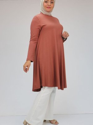 Somon Büyük Beden Penye Mevlana Tunik