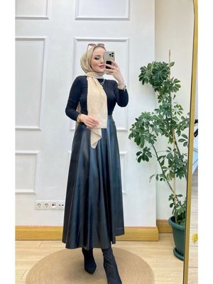 Siyah Deri Mevlana Uzun Etek Siyah Deri Mevlana Uzun Etek