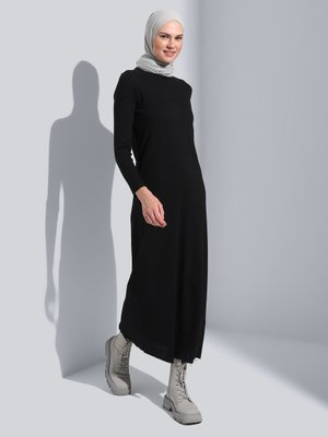 Siyah Basic Kaşkorse Elbise Siyah Basic Kaşkorse Elbise
