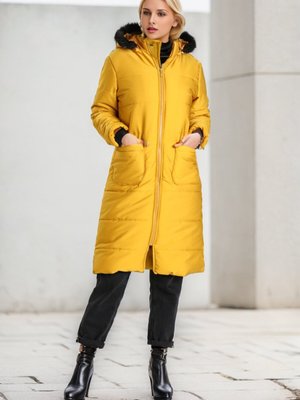 Hardal Fermuarlı Kapitone Mont Hardal Fermuarlı Kapitone Mont