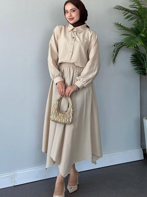 Amira Etekli Takım Bej