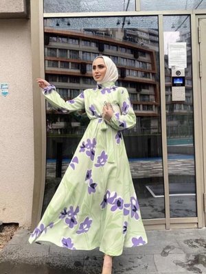 Fıstık Yeşili Krep Elbise Fıstık Yeşili Krep Elbise