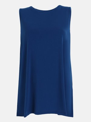 Lacivert Büyük Beden Kolsuz Örme Atlet Tunik