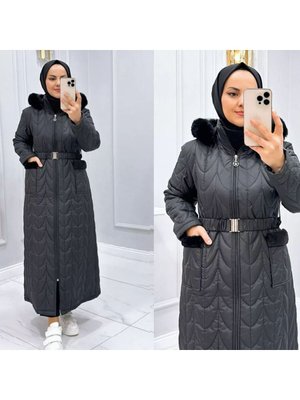 Kadın Kapüşonlu Kapitone Uzun Mont Kadın Kapüşonlu Kapitone Uzun Mont