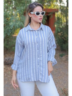 Gri Delgin Çizgili Gömlek Gri Delgin Çizgili Gömlek