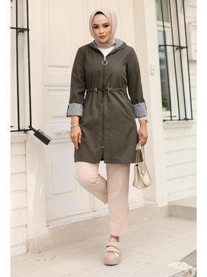 Haki Tünel Detaylı Bondit Kap