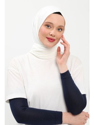 Düz Dikişsiz Pratik Likralı Penye Namaz Kolluğu Lacivert