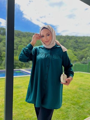 Önü Pile Detay Gömlek