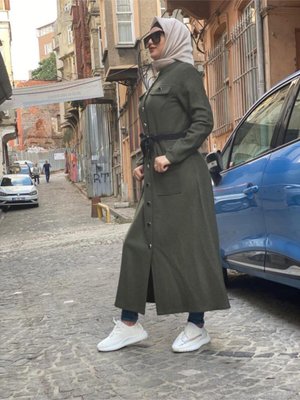 Düğme Detay Kaşe Haki Düğme Detay Kaşe Haki