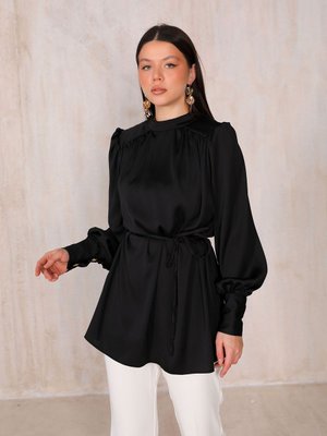 Siyah Saten Tunik Siyah Saten Tunik